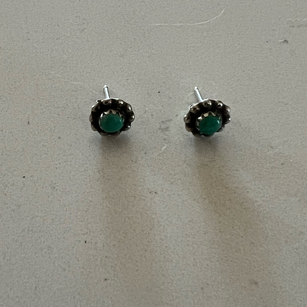 Silver and Turquoise Stud Earrings